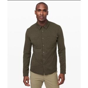 Lululemon Men's Compatibility Shirt Heathered Dark Olive LM3AW4S Medium Top